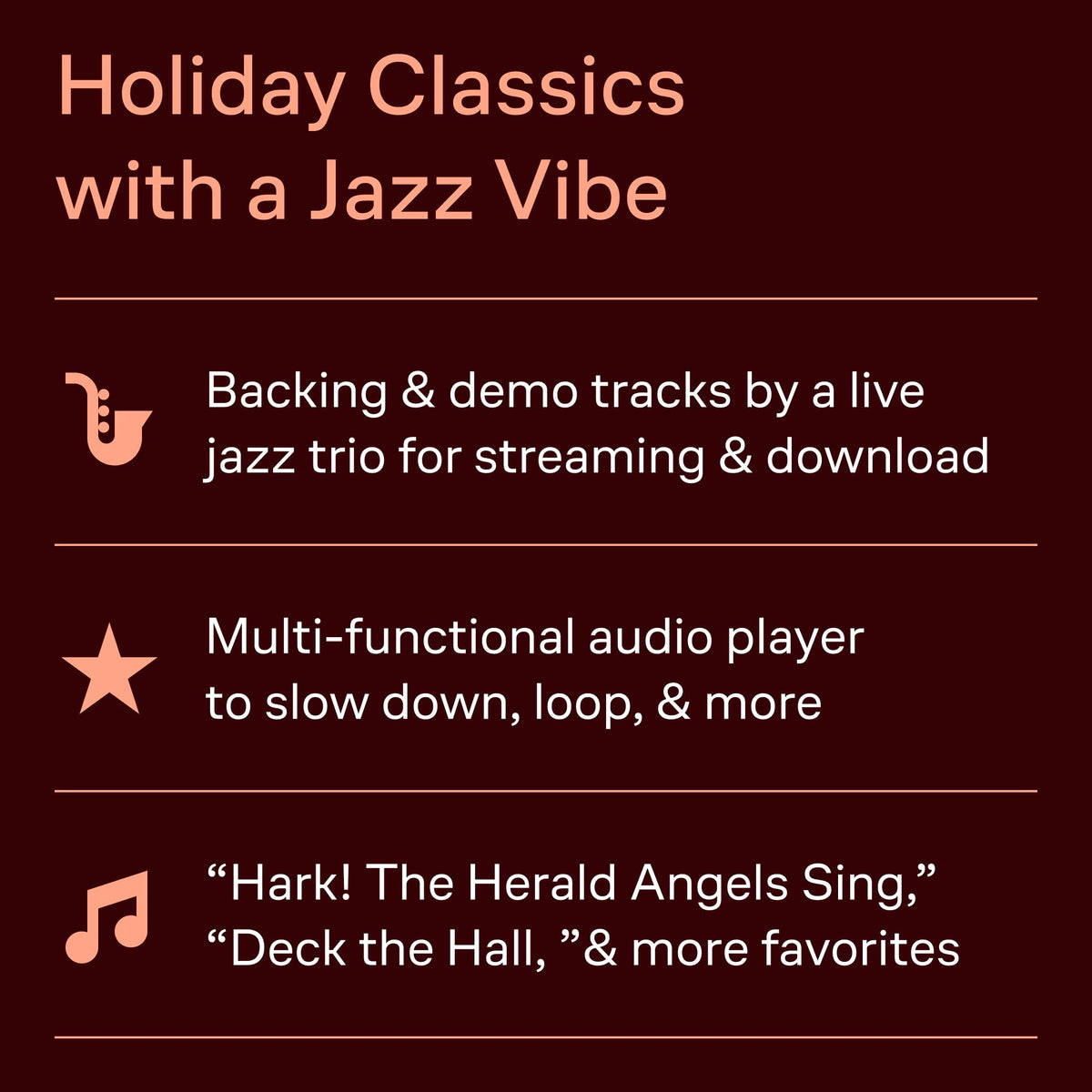Alto Sax Christmas Jazz Sheet Music Book with Online Audio X5988