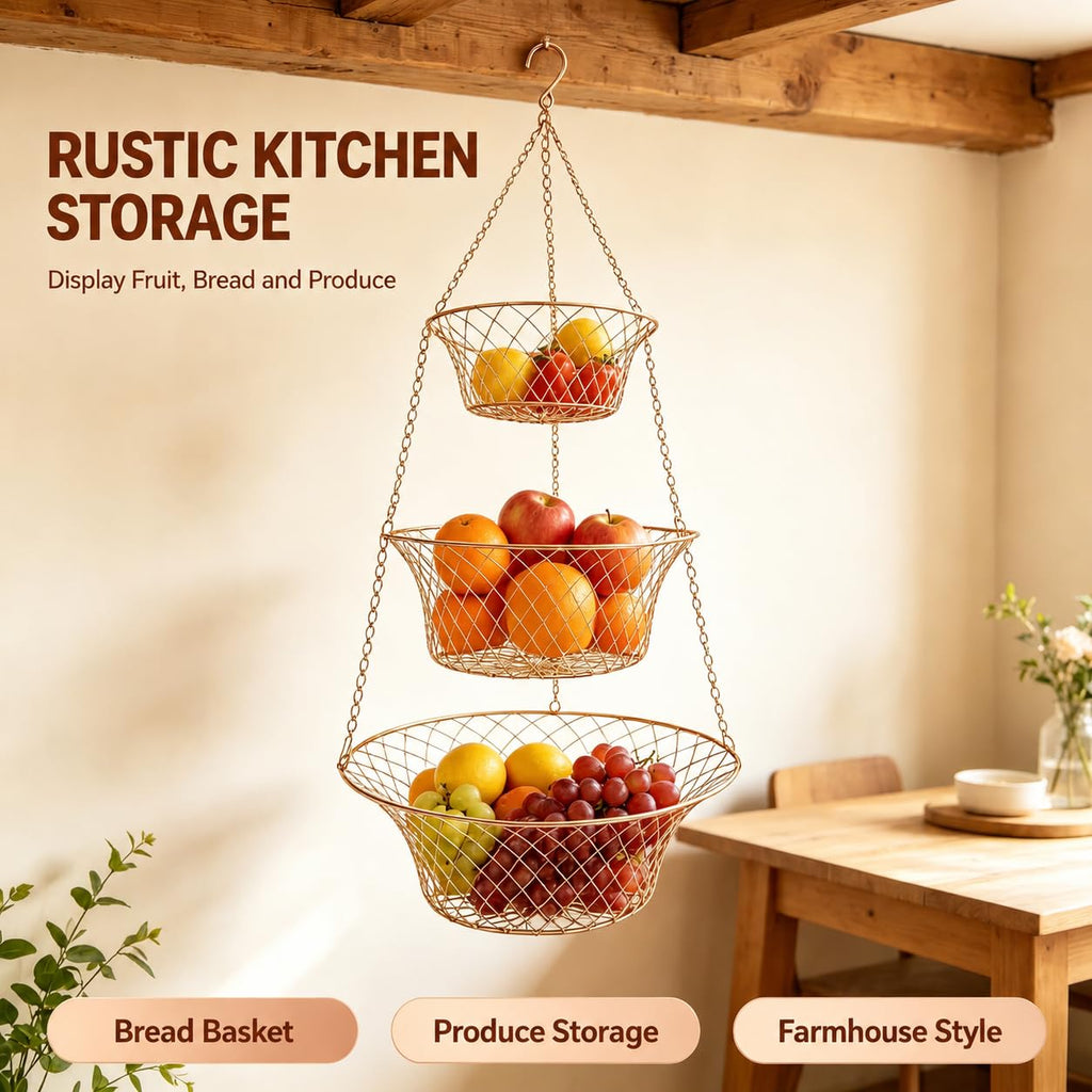 3-Tier Copper Hanging Basket G183342