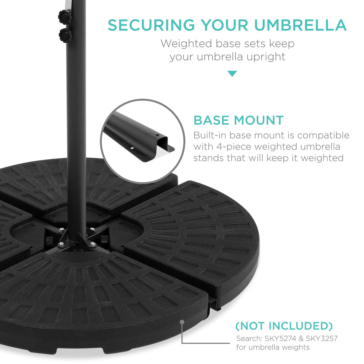 10ft Solar LED Offset Cantilever Patio Umbrella U45362