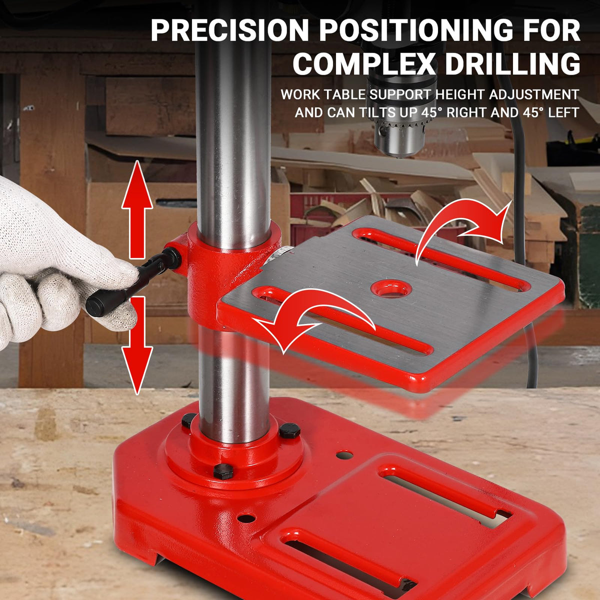 8" Benchtop Drill Press with 5 Adjustable Speeds L824201