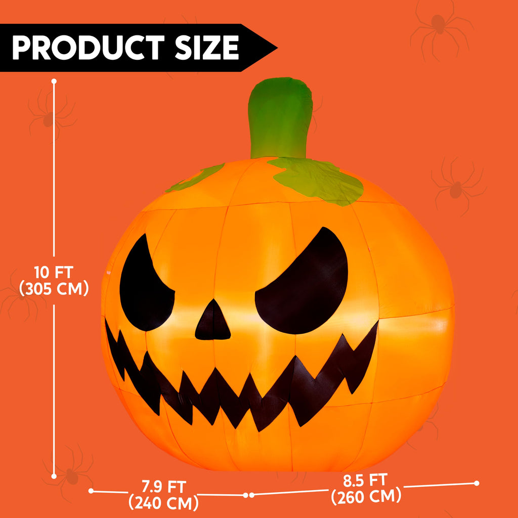 10FT Tall Inflatable Pumpkin with Built-in LED Lights L82407