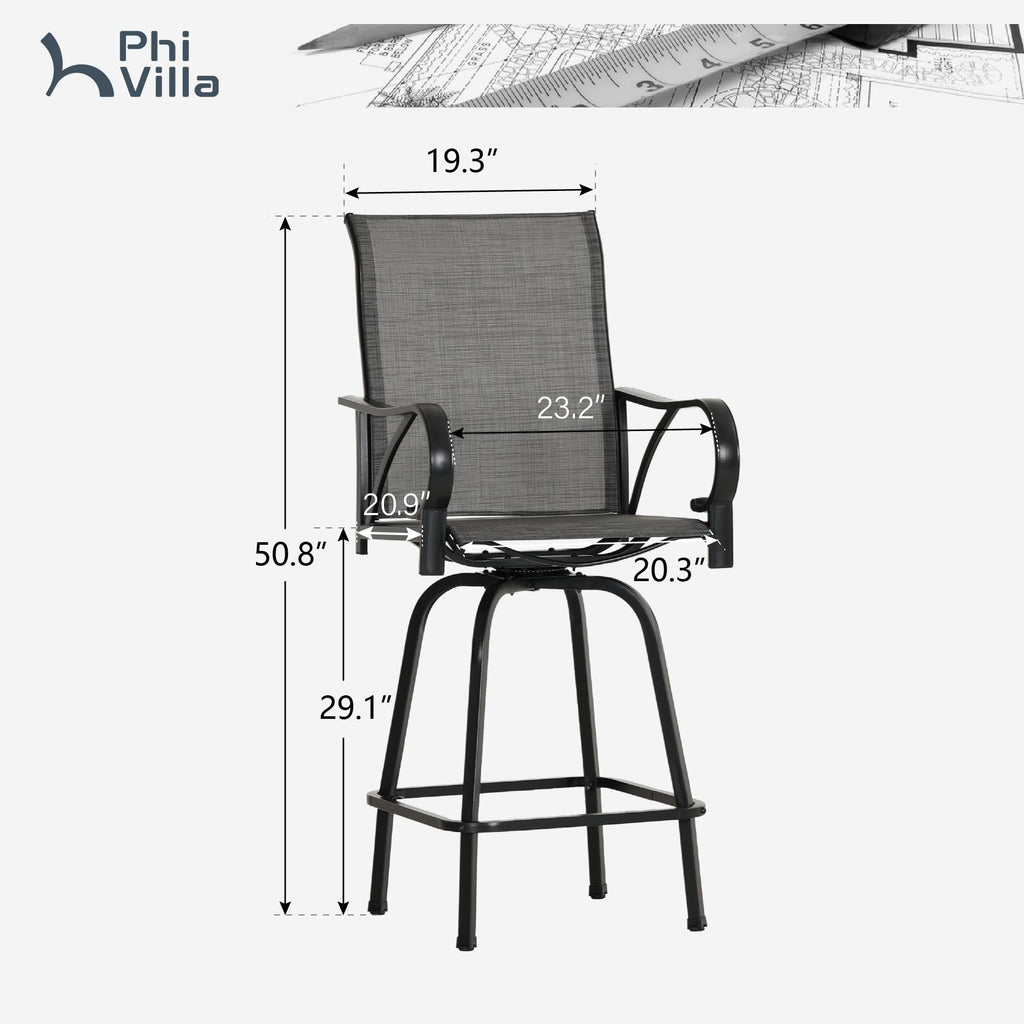 Set of 4 Swivel Outdoor Bar Stools G2493
