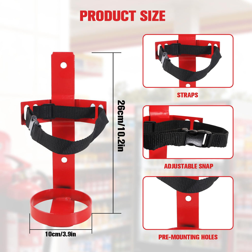 Fire Extinguisher Mount, 2.5LB Adjustable Straps Wall Hanging Holder 2Pcs T45821