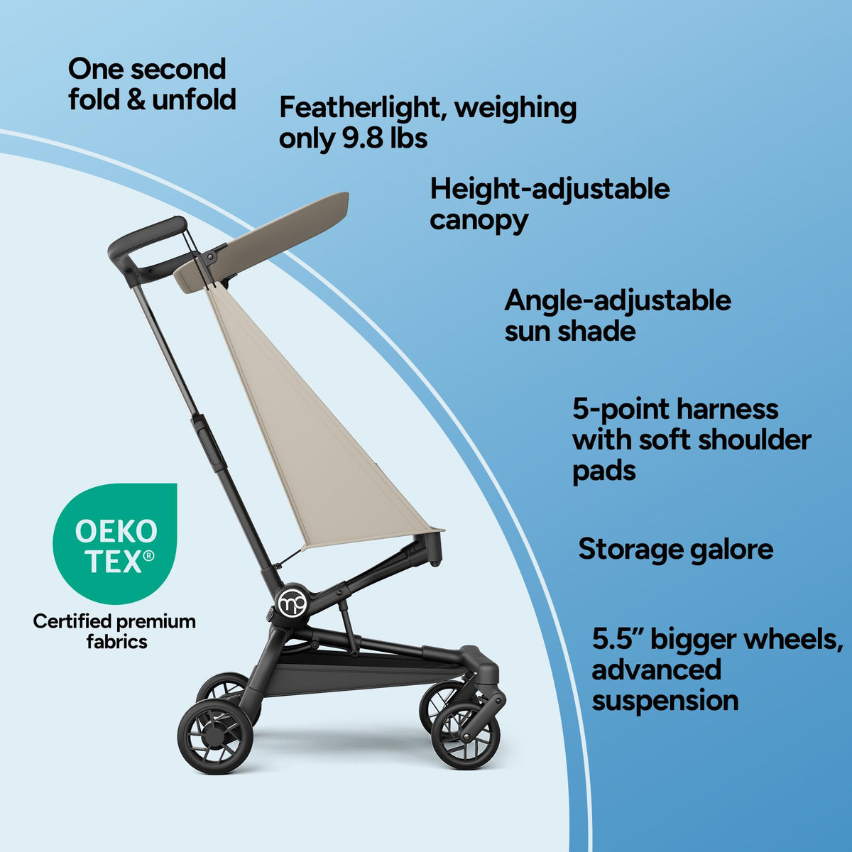 Ultra-Lightweight Travel Stroller 9.8lbs N3463