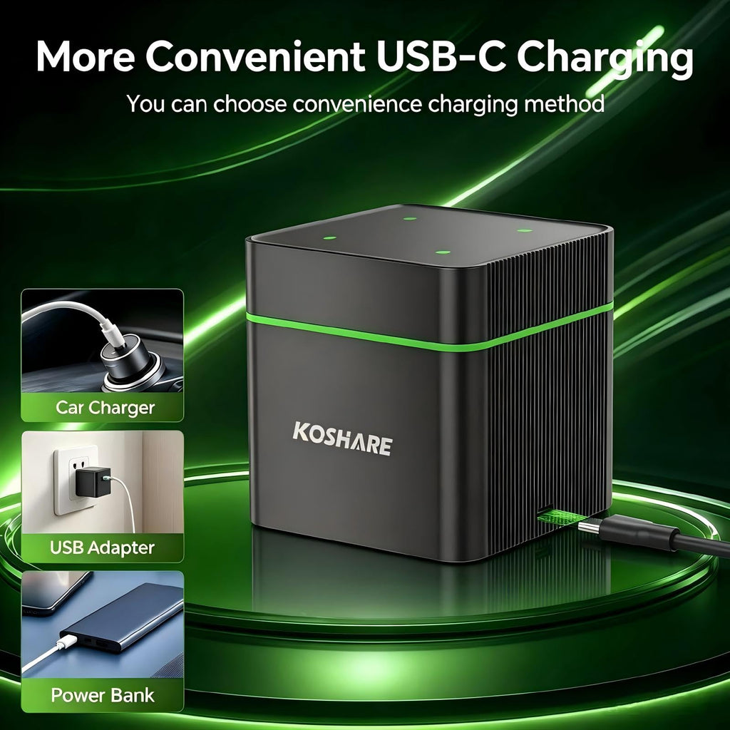 4 Pack 10000mAh Rechargeable NiMH D Cell Batteries with Charger E193
