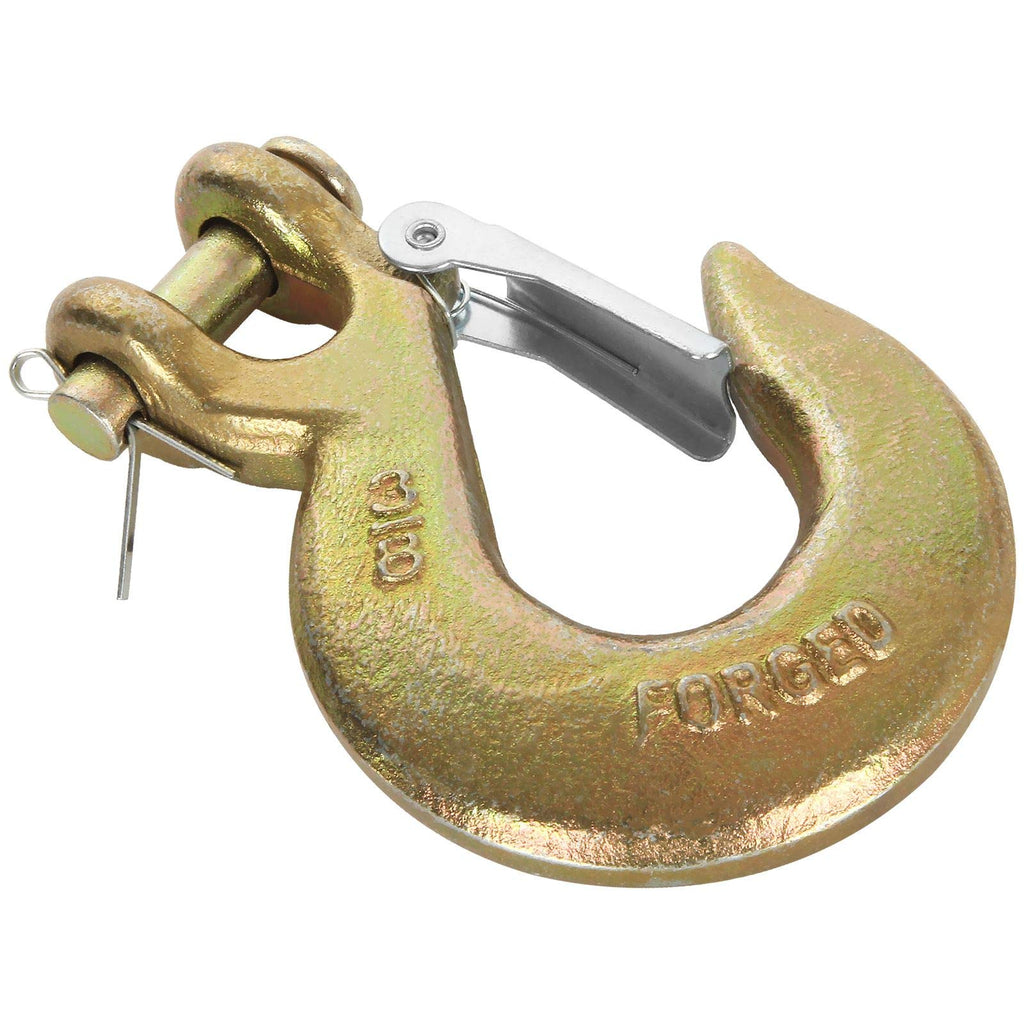 3/8 Inch Clevis Slip Hook with Safety Latch, 18000 Lb Capacity F143304
