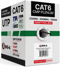 Cat 6 Plenum Ethernet Cable 1000ft Black T697