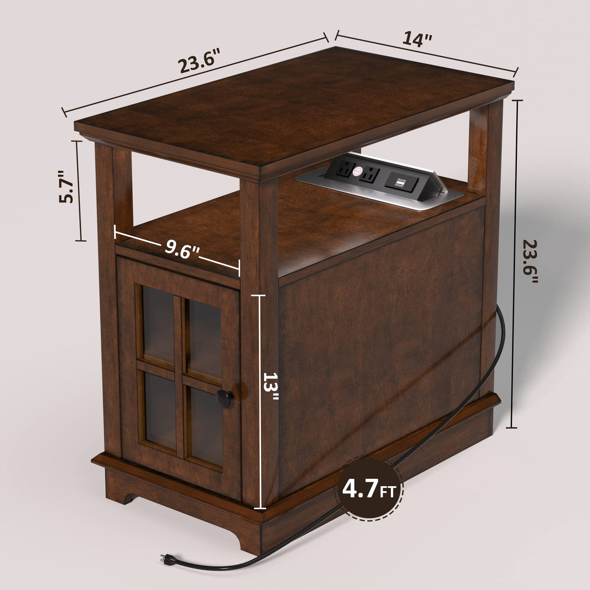 End Table with Charging Station and Storage O41363