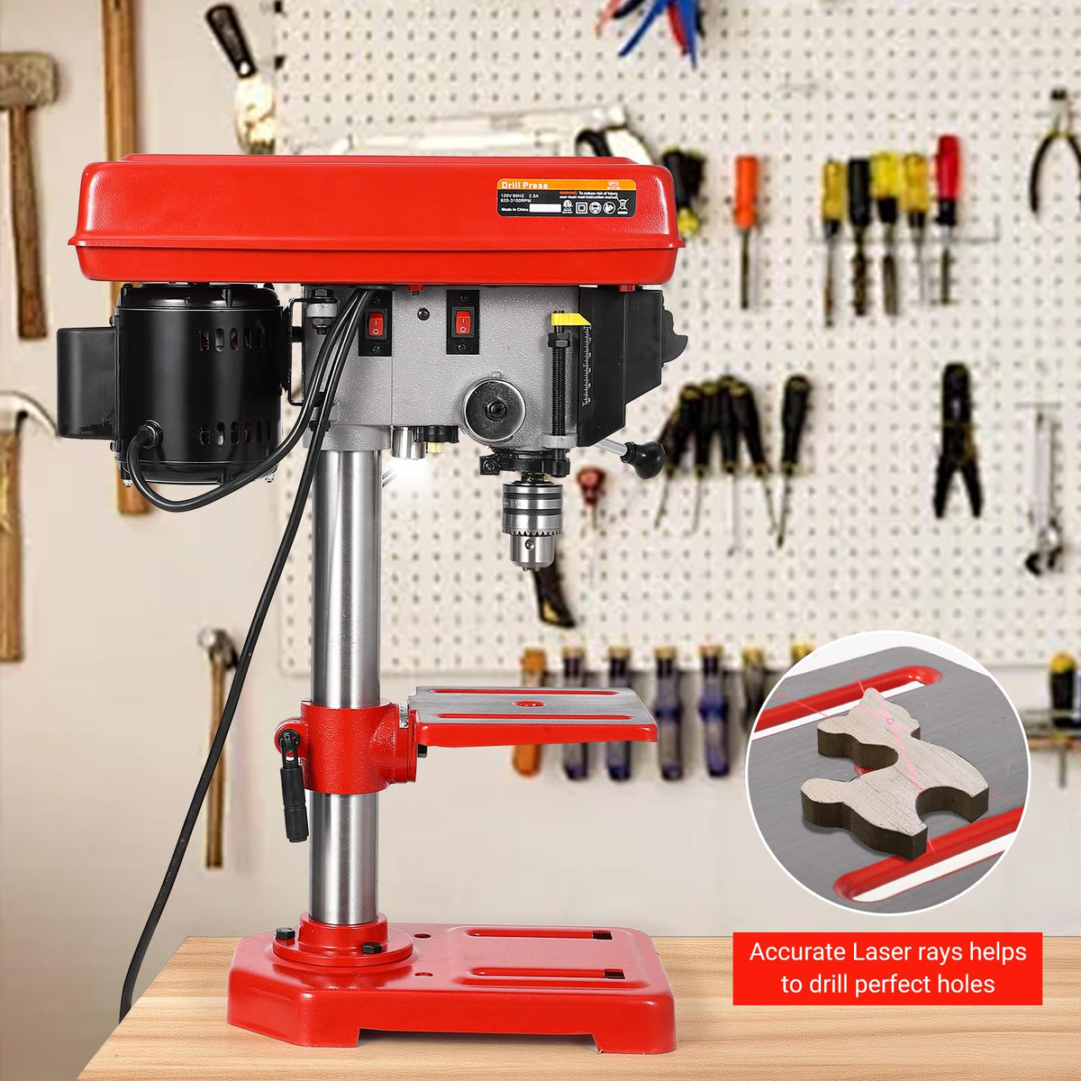 8" Benchtop Drill Press with 5 Adjustable Speeds L824201