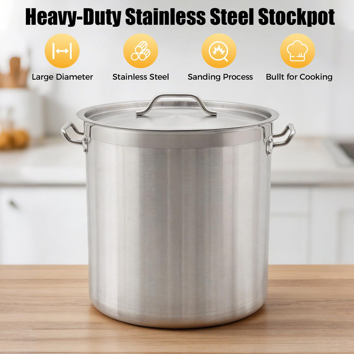 50 Quart Stainless Steel Stockpot with Lid P3419