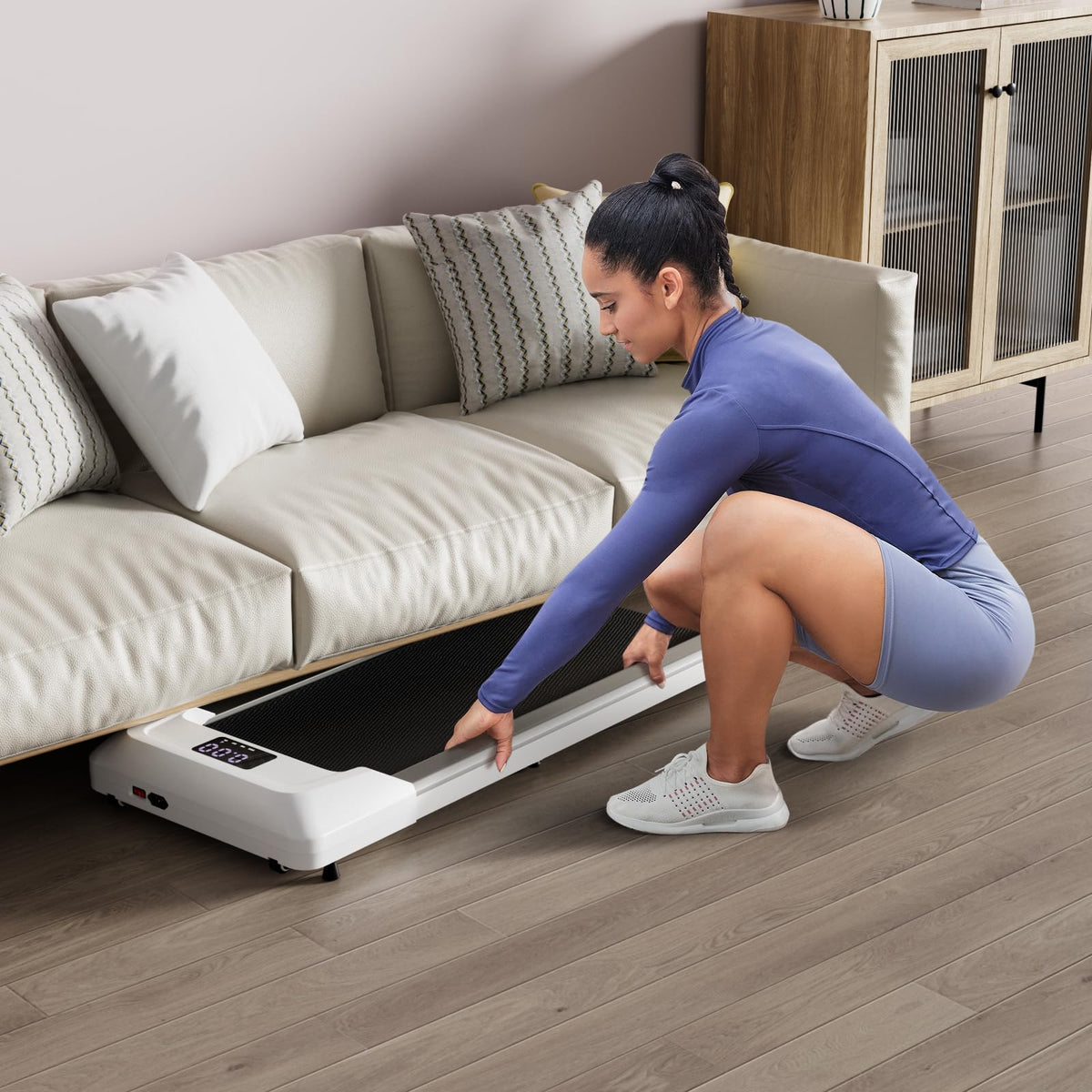 2.25HP Under Desk Treadmill with LED Display and Remote Control T46827