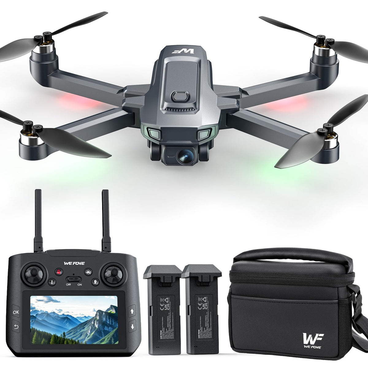 4K Foldable GPS Drone with 4.5" Screen Under 249g Black E944018