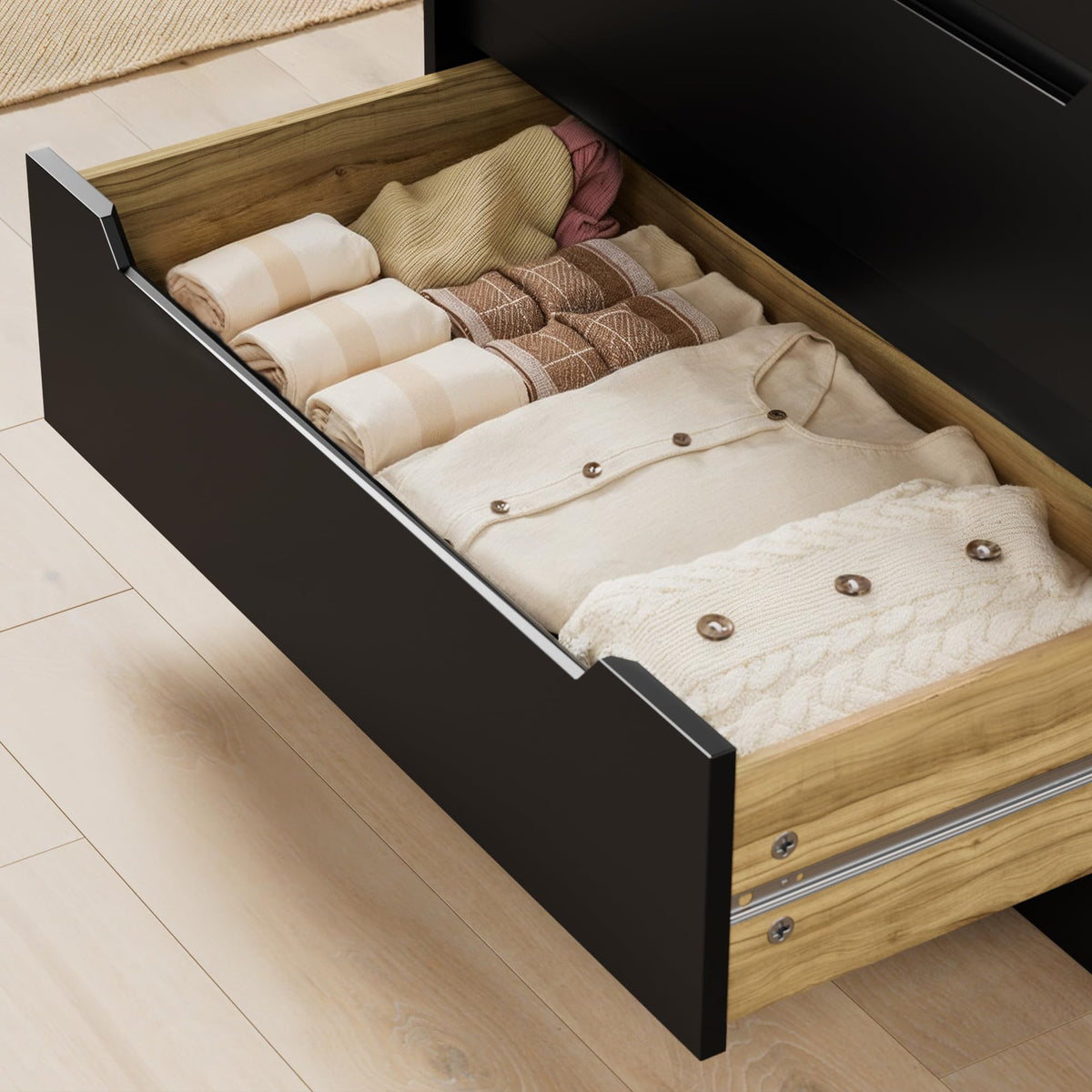 Black 6 Drawer Dresser V518