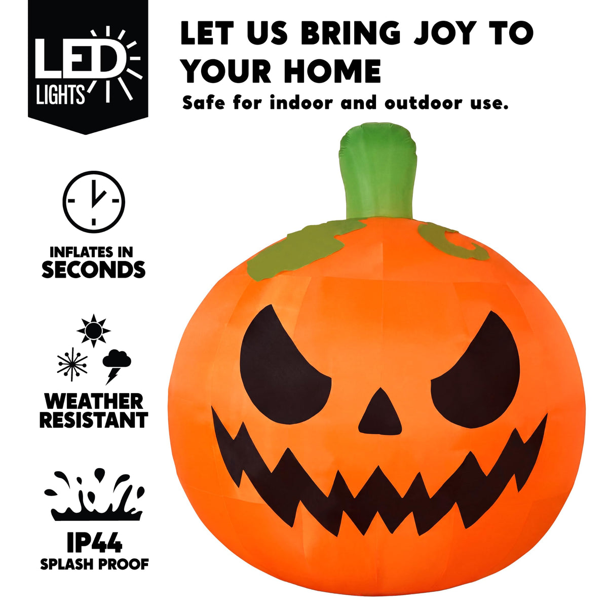 10FT Tall Inflatable Pumpkin with Built-in LED Lights L82407