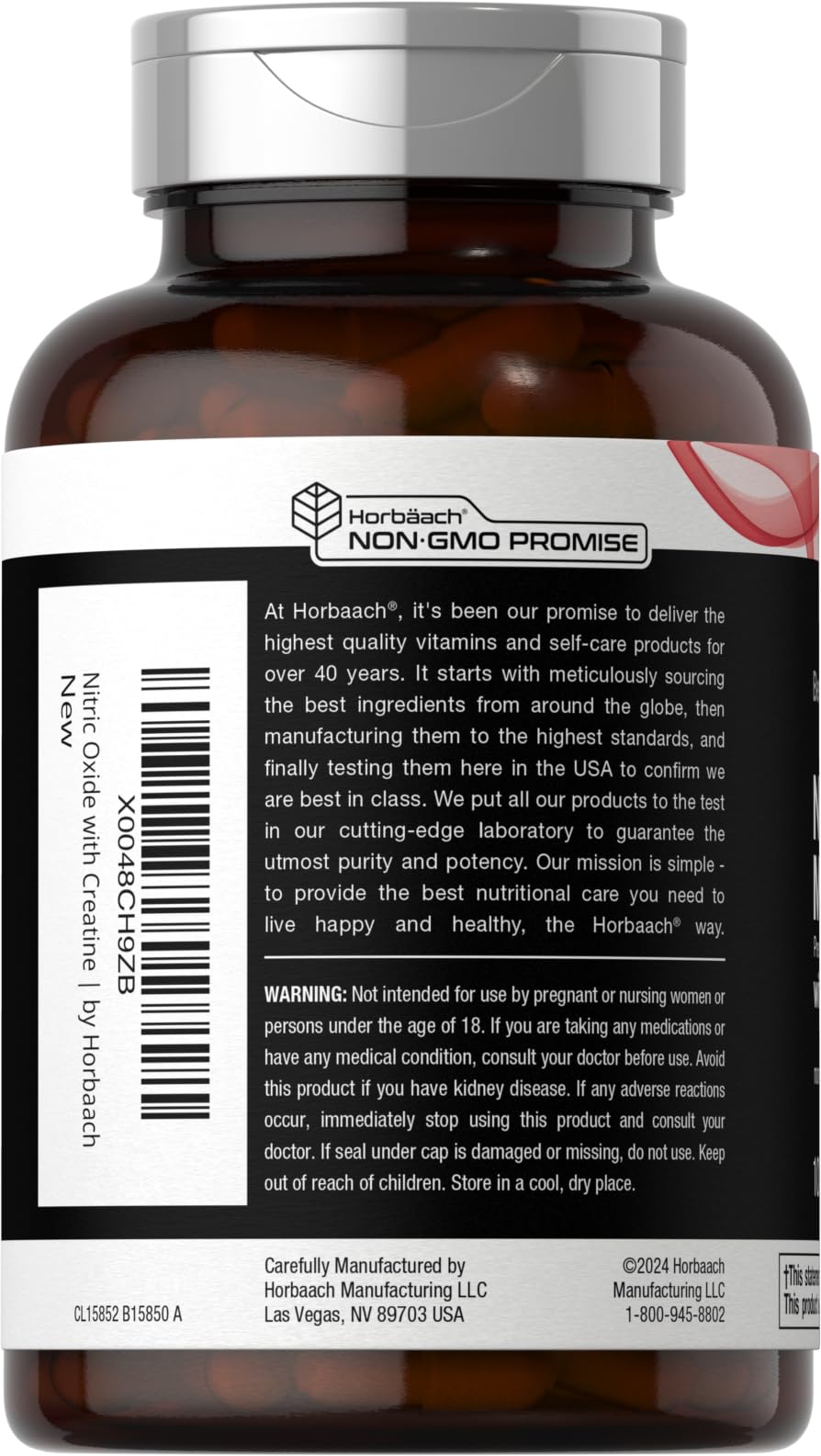 Nitric Oxide Supplement with Creatine Monohydrate 100 Capsules C5506
