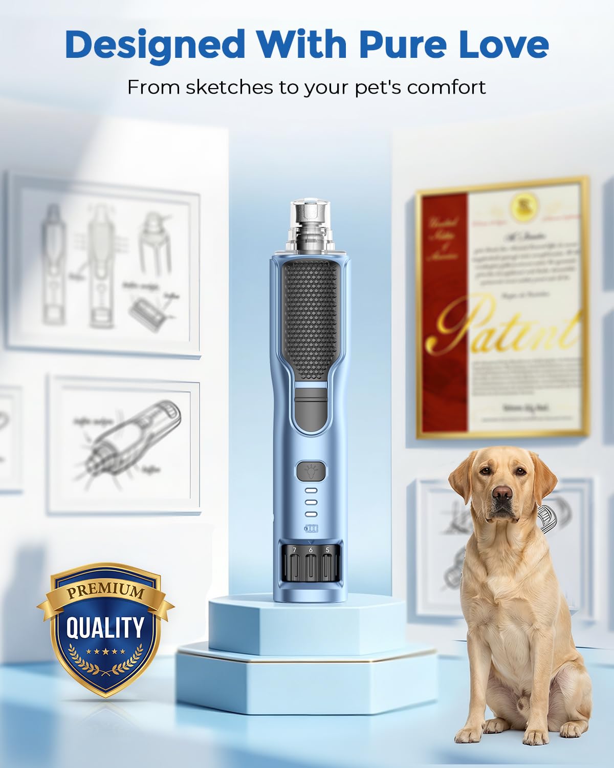 7-Speed Quiet Dog & Cat Nail Grinder with LED M651011