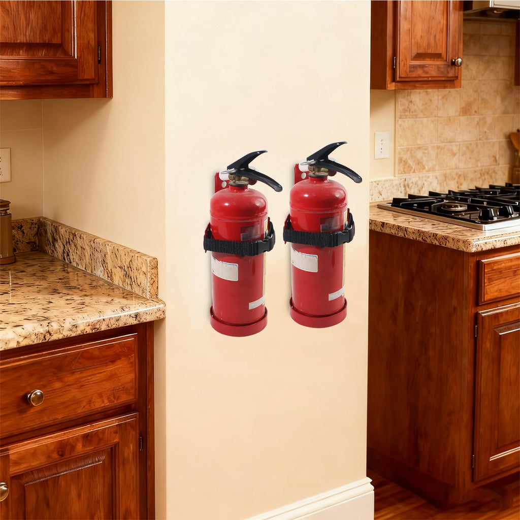 Fire Extinguisher Mount, 2.5LB Adjustable Straps Wall Hanging Holder 2Pcs T45821