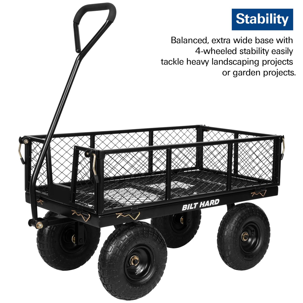 400 Lbs Capacity Mesh Steel Garden Cart with 10" All Terrain Wheels Z118