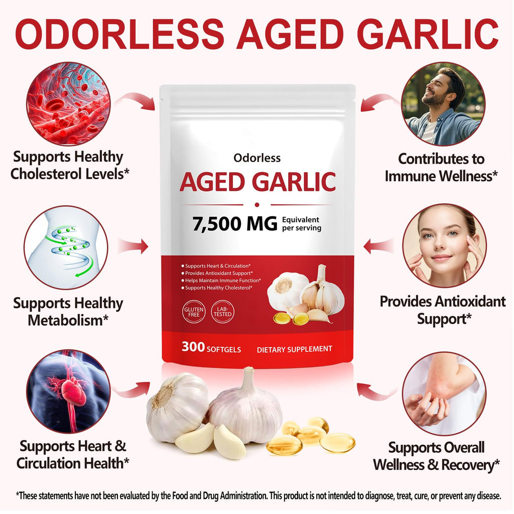 Odorless Garlic Supplement 300 Softgels E576795