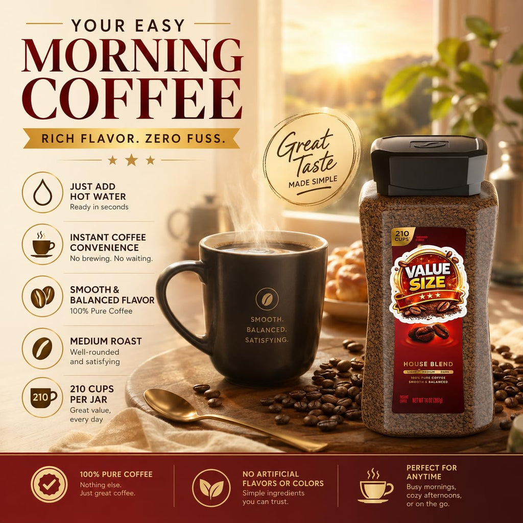 Instant Coffee 14oz Plastic Jar 2 Count H505
