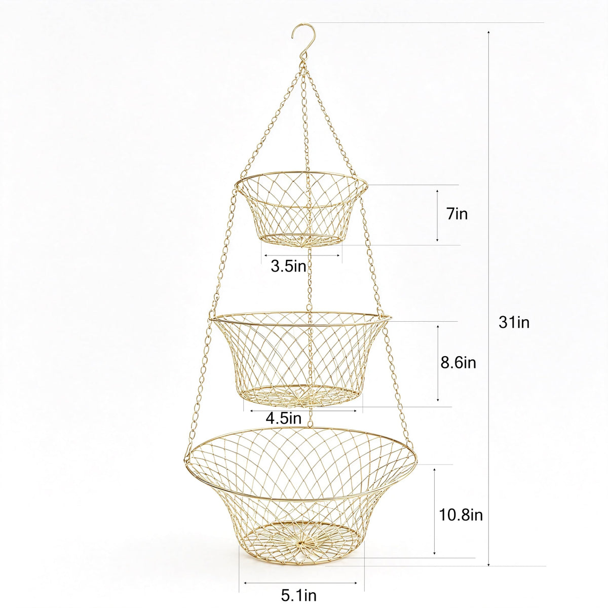3-Tier Copper Hanging Basket G183342