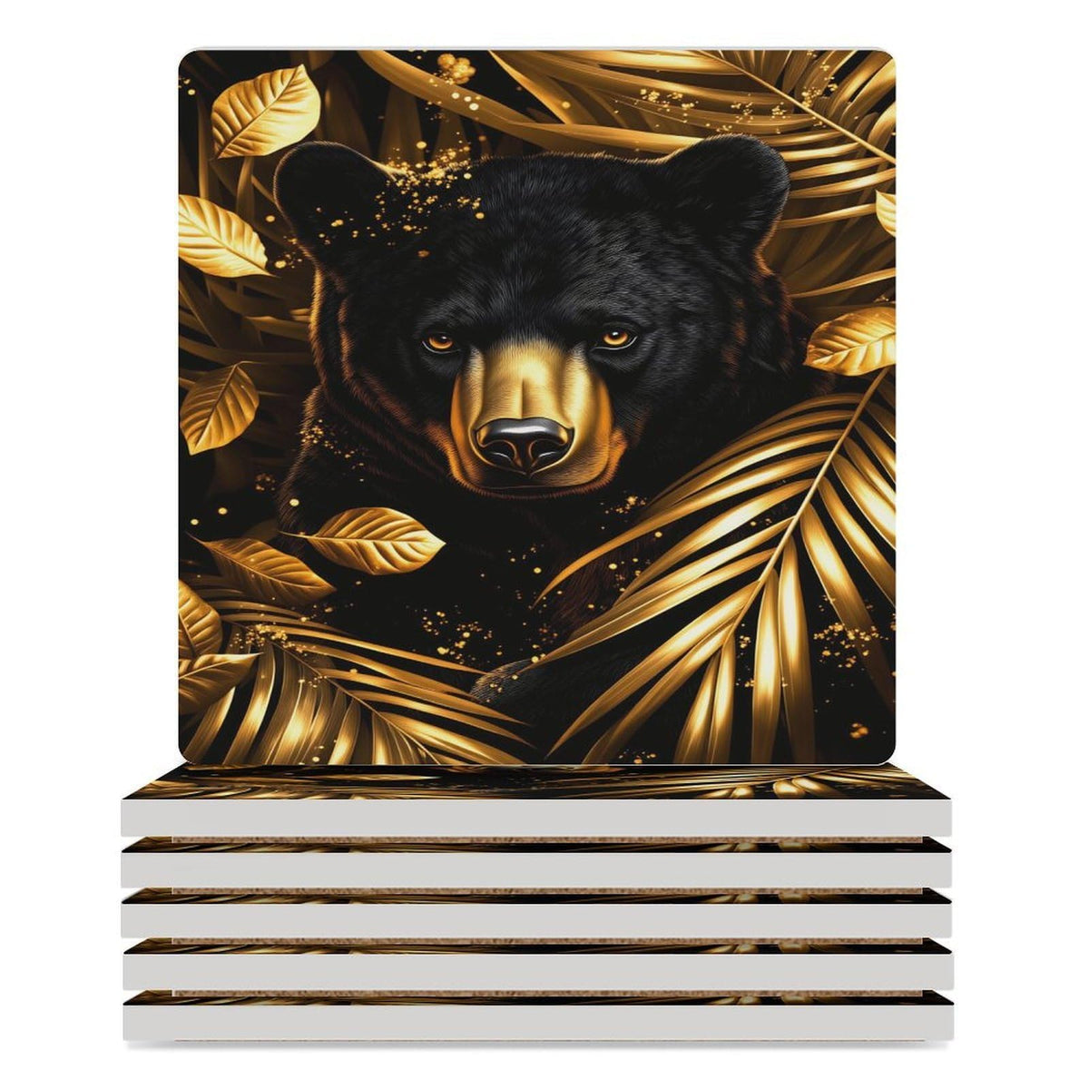 Ceramic Coasters Set of 6 Cork Backing C83724
