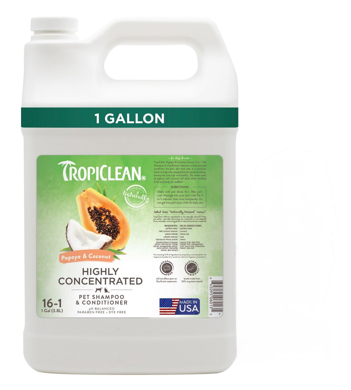 2-in-1 Dog Shampoo and Conditioner Papaya Scent 1 Gallon V57856
