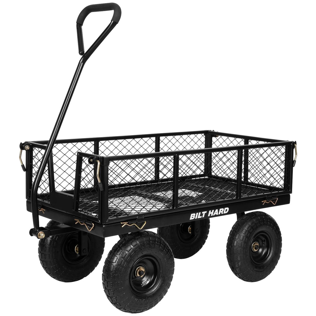 400 Lbs Capacity Mesh Steel Garden Cart with 10" All Terrain Wheels Z118