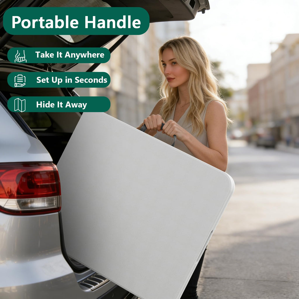 2 Pack 6ft Heavy Duty Folding Table White Q6646