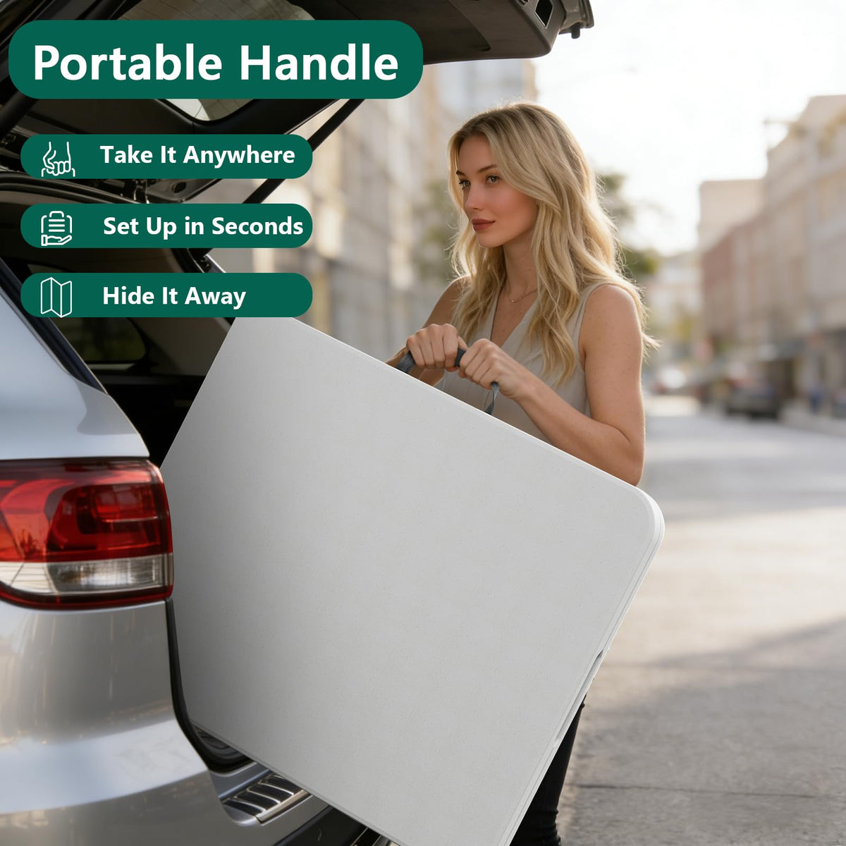 2 Pack 6ft Heavy Duty Folding Table White Q6646