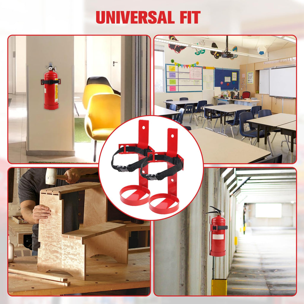 Fire Extinguisher Mount, 2.5LB Adjustable Straps Wall Hanging Holder 2Pcs T45821