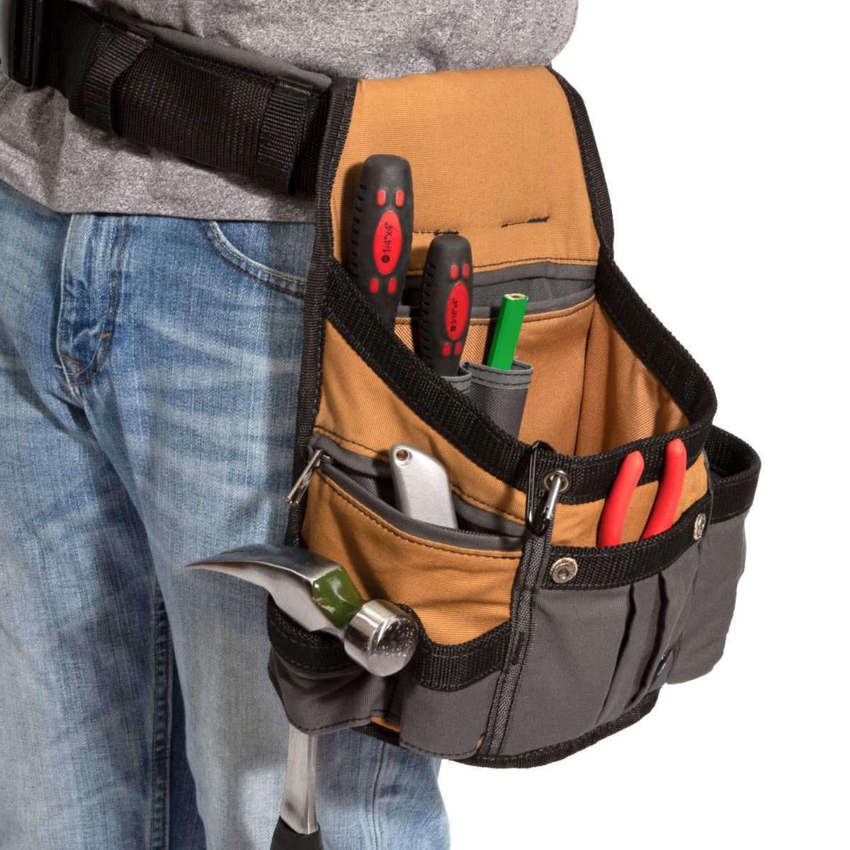 8-Pocket Padded Tool Belt Utility Pouch Adjustable 3-Inch Belt Canvas B96400
