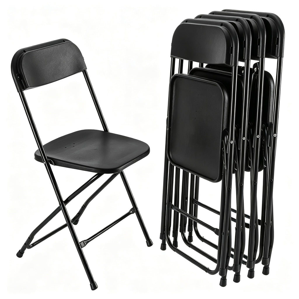 4 Pack Black Plastic Folding Chairs K3271