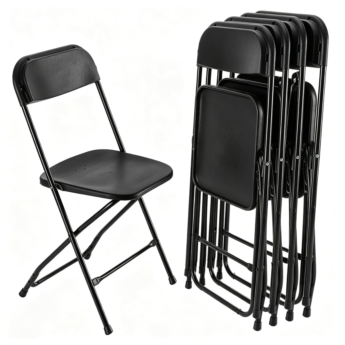 4 Pack Black Plastic Folding Chairs K3271