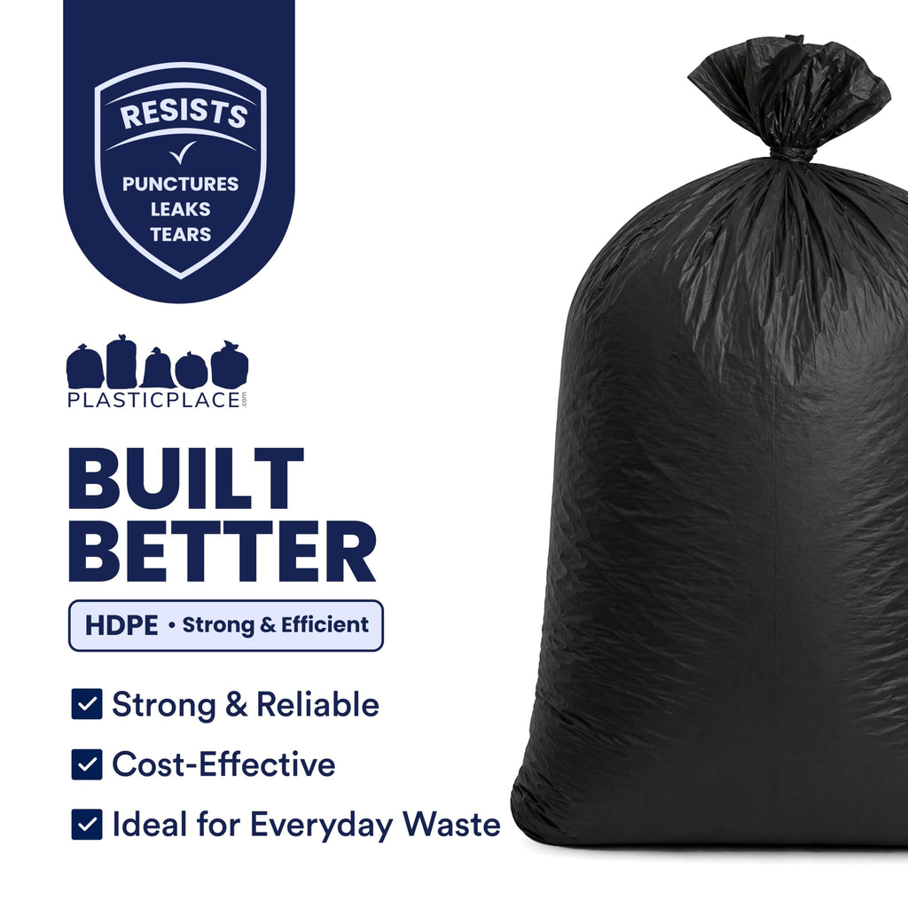 55-60 Gallon Heavy Duty Black Trash Bags, 100 Count O5162