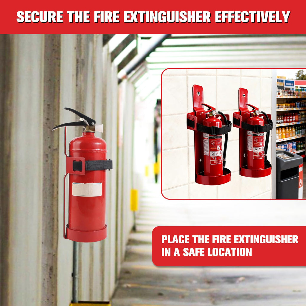Fire Extinguisher Mount, 2.5LB Adjustable Straps Wall Hanging Holder 2Pcs T45821