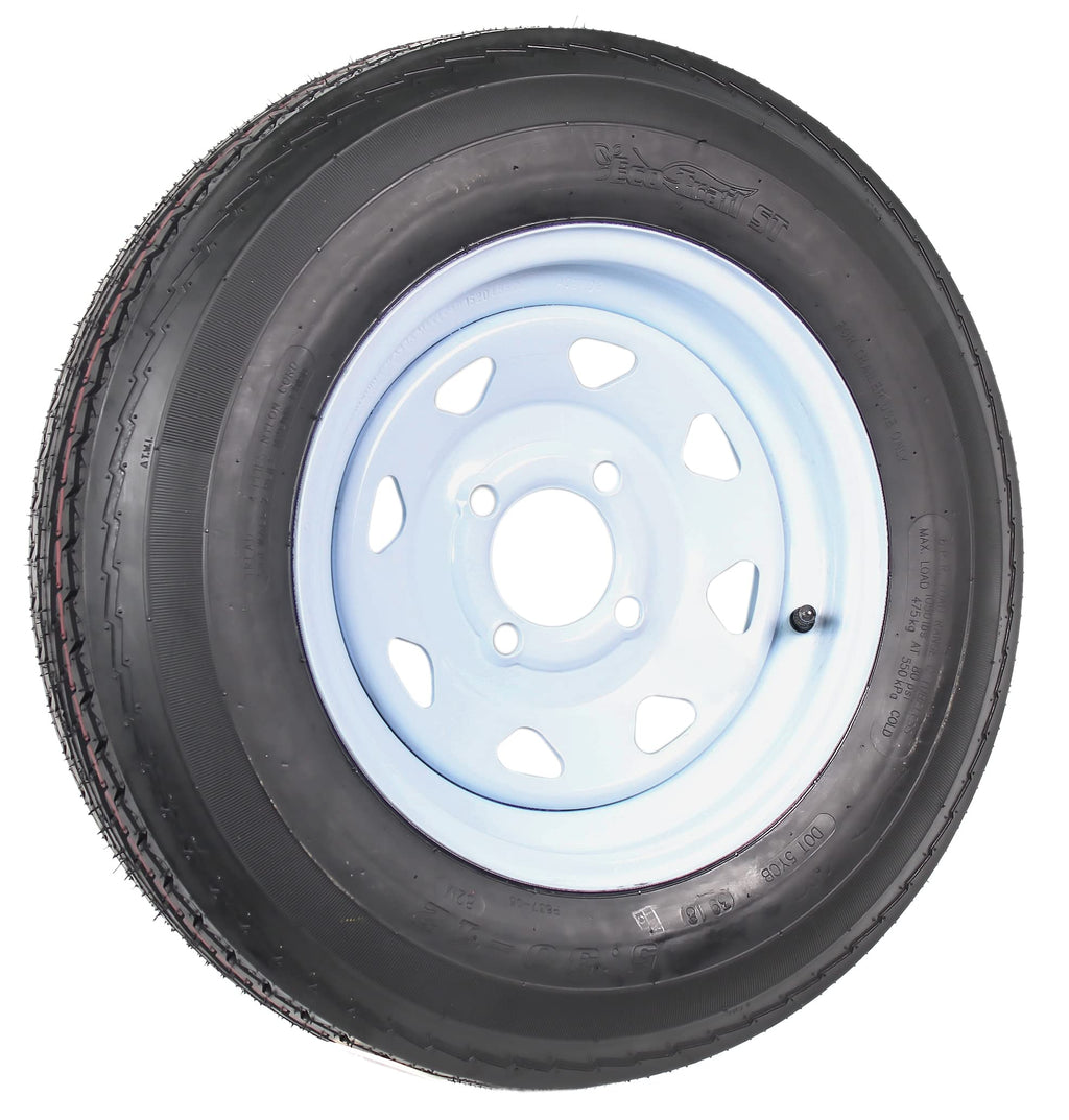 2-Pack Trailer Tire Rim Assembly 5.30-12 4 Lug White G653