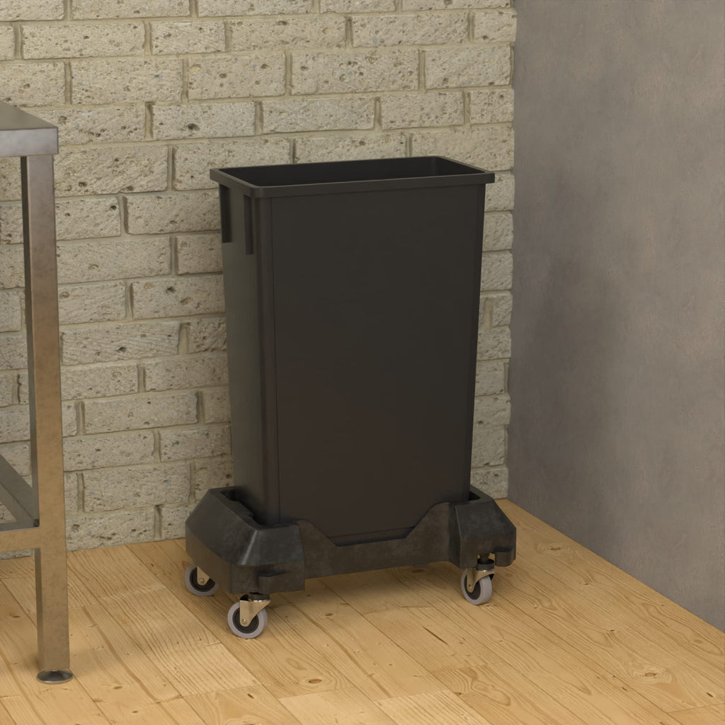 23 Gallon Black Trash Can with Dolly F6365