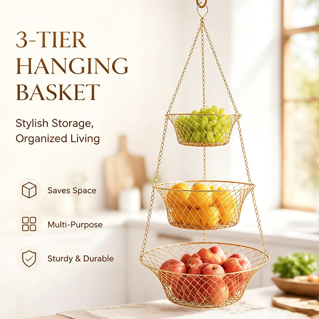 3-Tier Copper Hanging Basket G183342