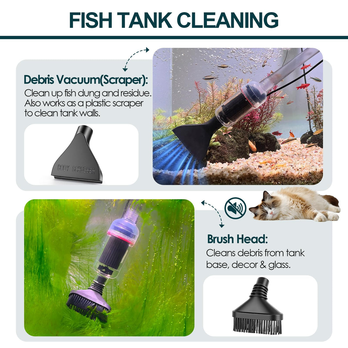 Electric Aquarium Gravel Cleaner, 528GPH Fish Tank Vacuum, 5-in-1 Sand Washer Water Changer Kit X186992