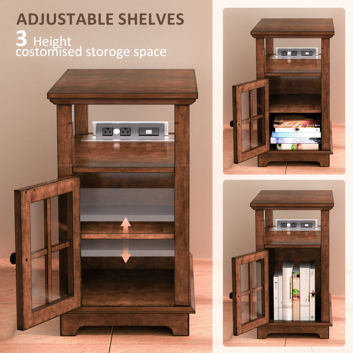 End Table with Charging Station and Storage O41363