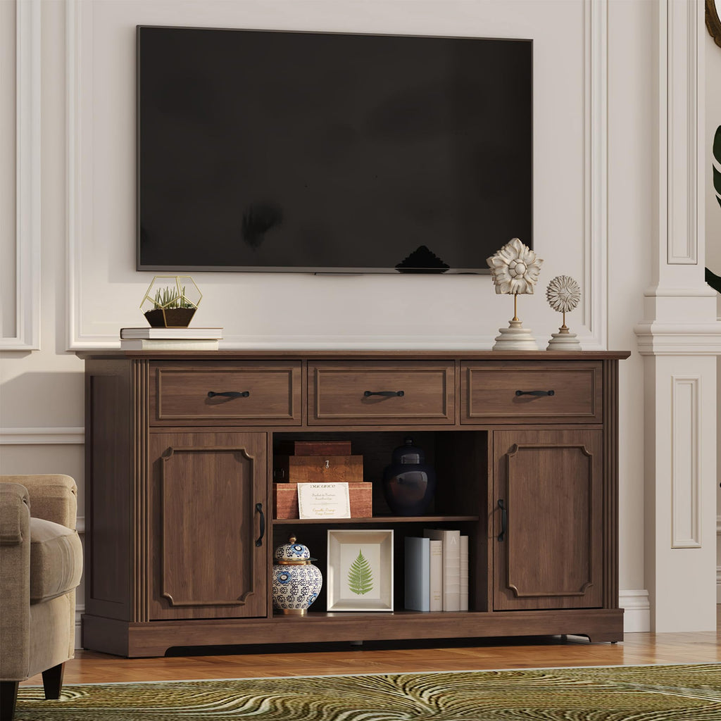 Mid Century Wood TV Stand with 3 Drawers X246