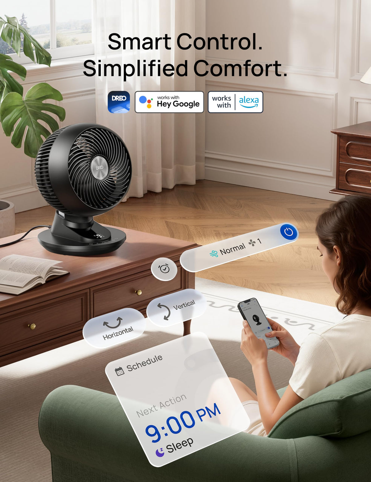 12 Inches 90° Oscillating Smart Desk Fan A40290