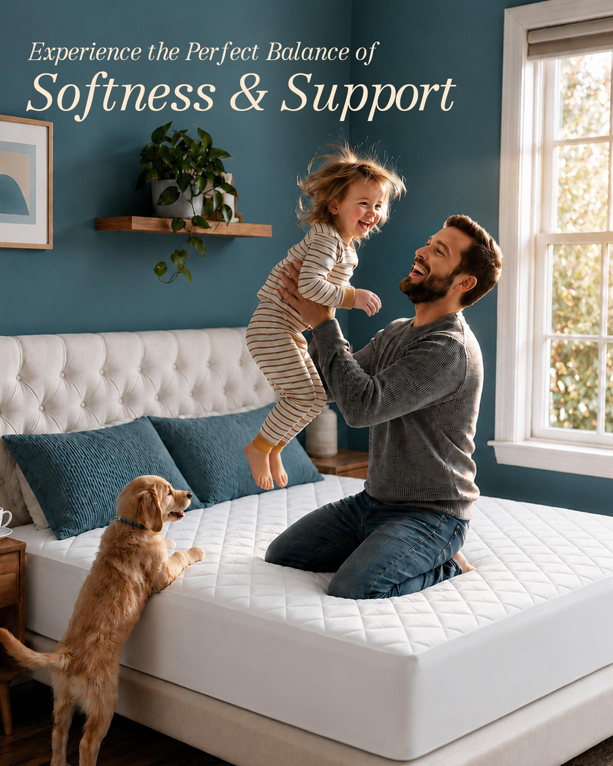 Quilted Mattress Pad with 16" Deep Pocket H9319