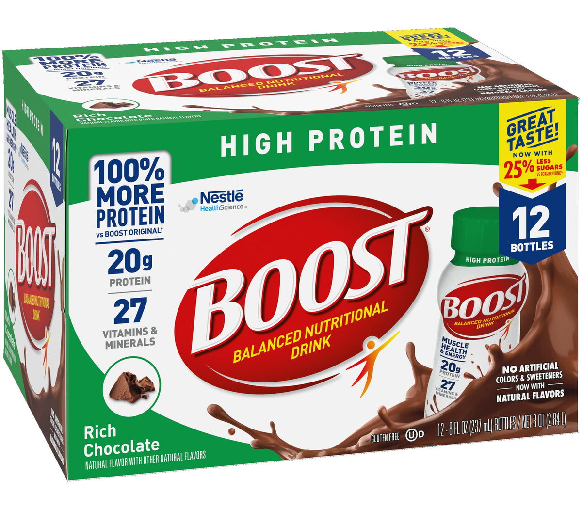 High Protein Nutritional Drink Rich Chocolate 8 FL OZ 12 CT V754
