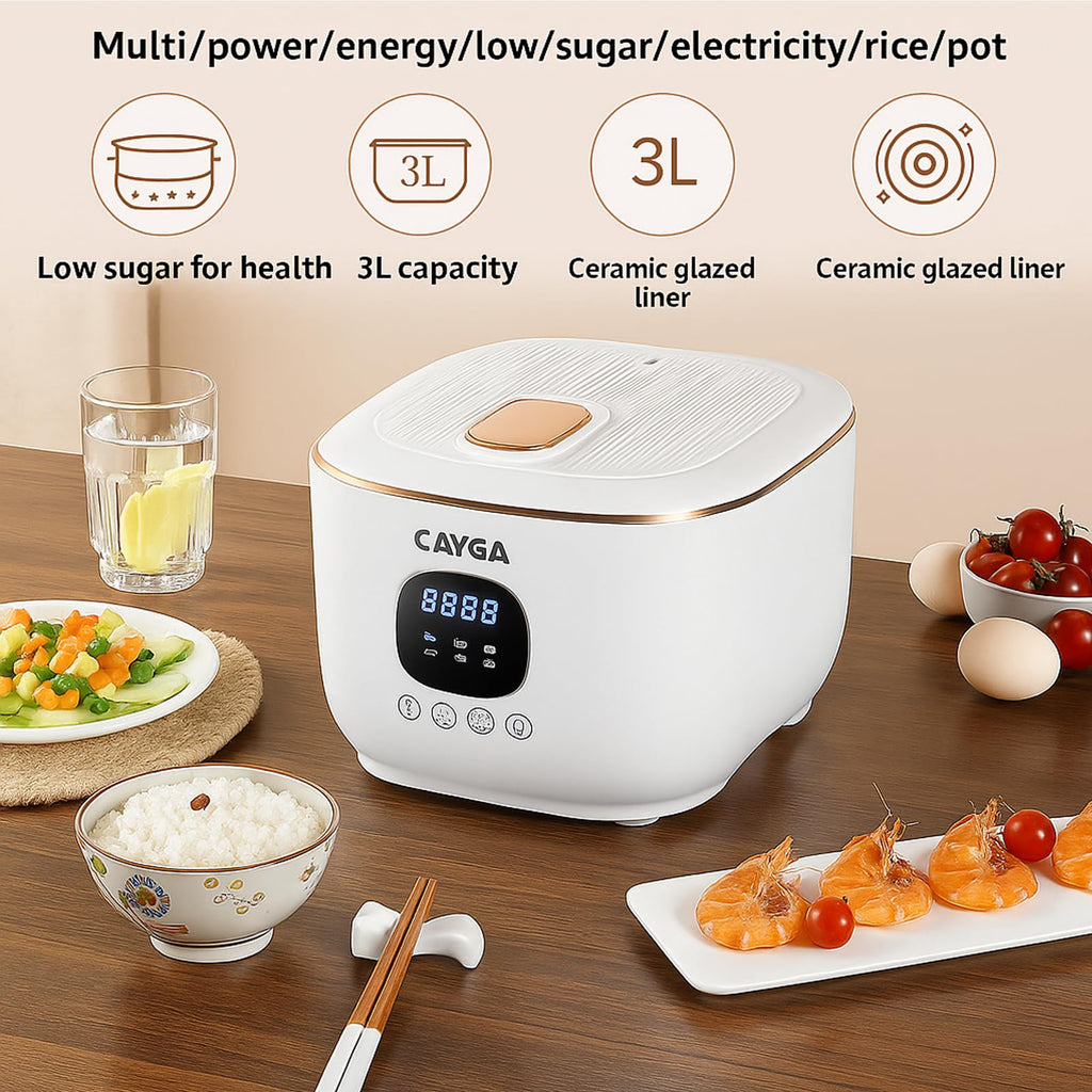 Low Sugar 3L Ceramic Rice Cooker with Steamer Basket R675852