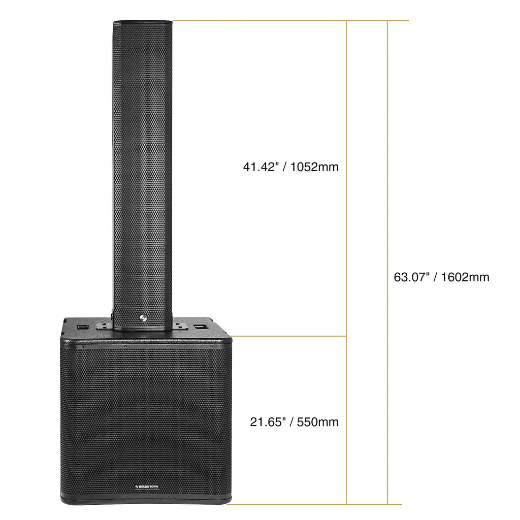 Powered Column Array Speaker System with 18" Subwoofer and Bluetooth B92903