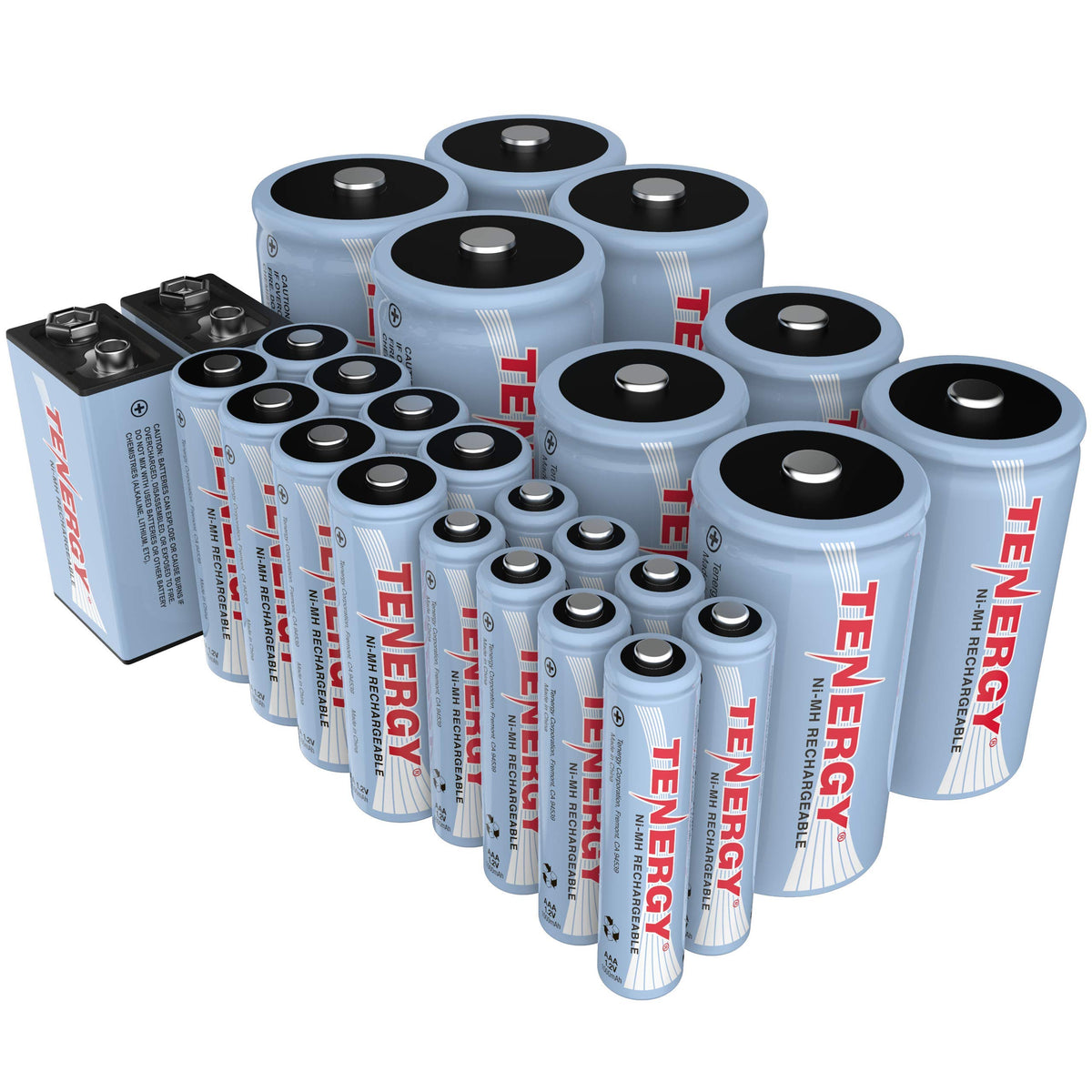26 Pack NiMH Rechargeable Batteries 8AA 8AAA 4C 4D 2 9V V481