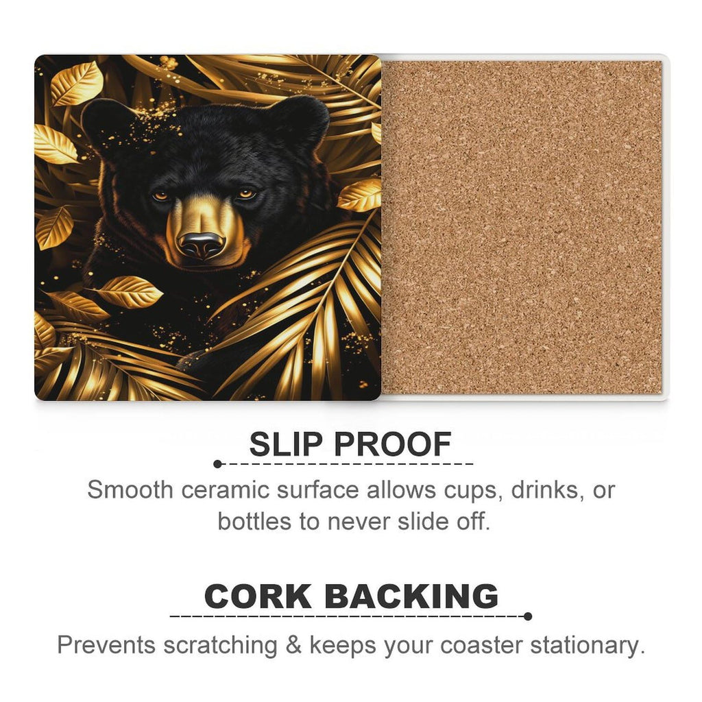 Ceramic Coasters Set of 6 Cork Backing C83724