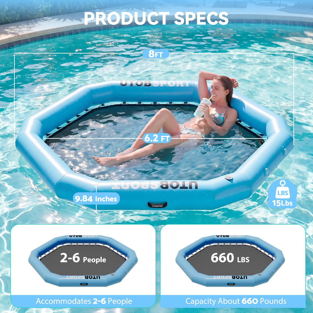 Inflatable Water Hammock Floating Platform with Cupholder K7570